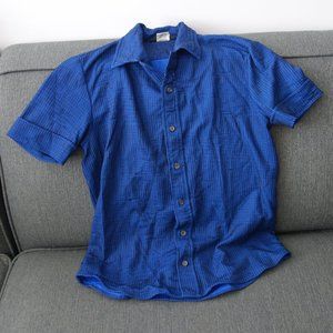 Diesel StyleLab Blue Short Cuffed Sleeve Button Down Made in Italy Shirt Size S
